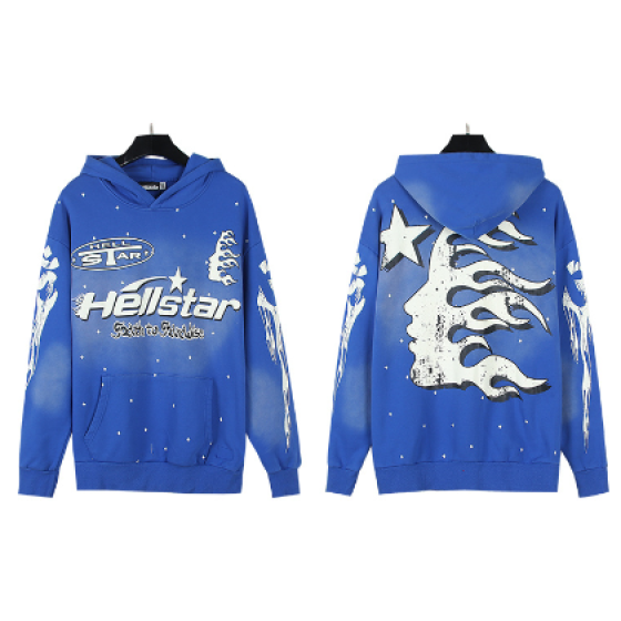 Hellstar Distressed Terry Cloth High Street Retro Hooded Sweatshirt